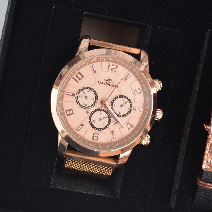 Cüzdanlı Tespihli Erkek Saat Seti 2079