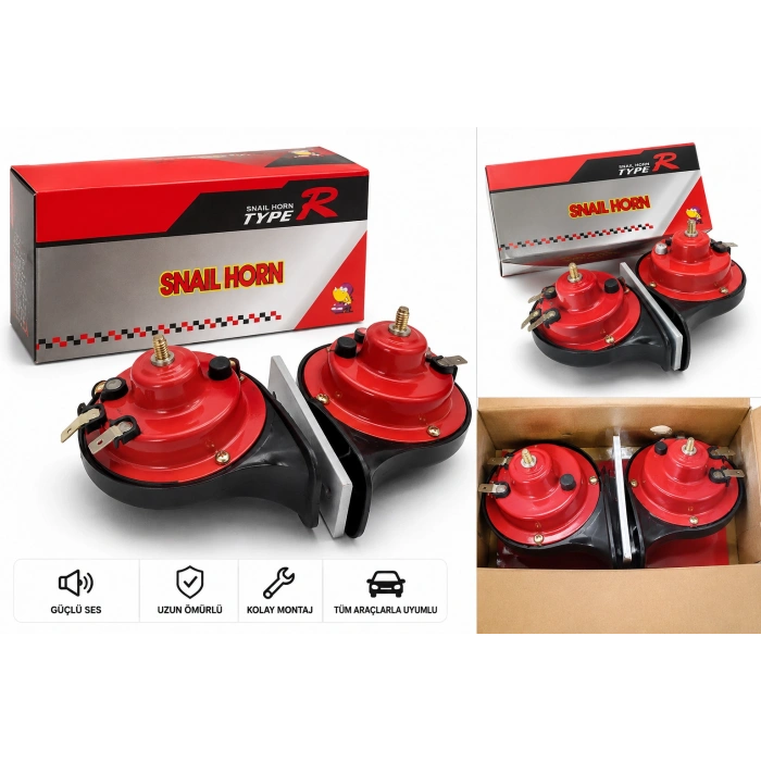 12V DADAT KORNA ÇİFT FİŞLİ TAKIM SALYANGOZ