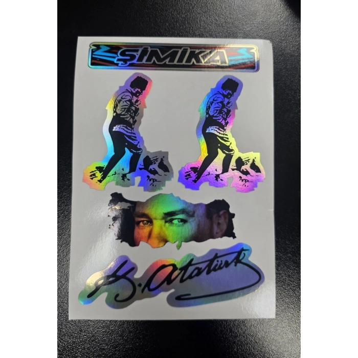 Kemal Atatürk HOLOGRAM 10X15 CM KALİTELİ BASKI STICKER 10 adet ETIKET