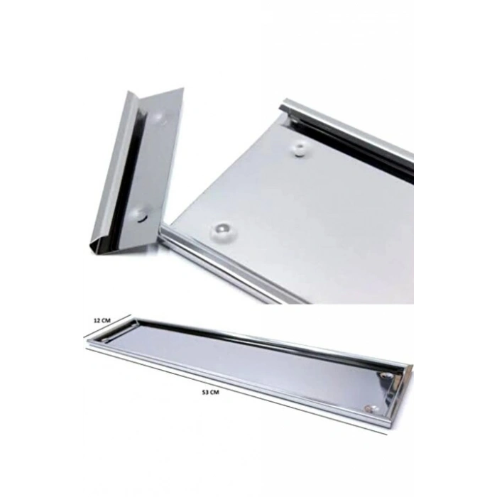 2 li Paslanmaz Krom Metal Plakalık 52.7cm X 11.5cm