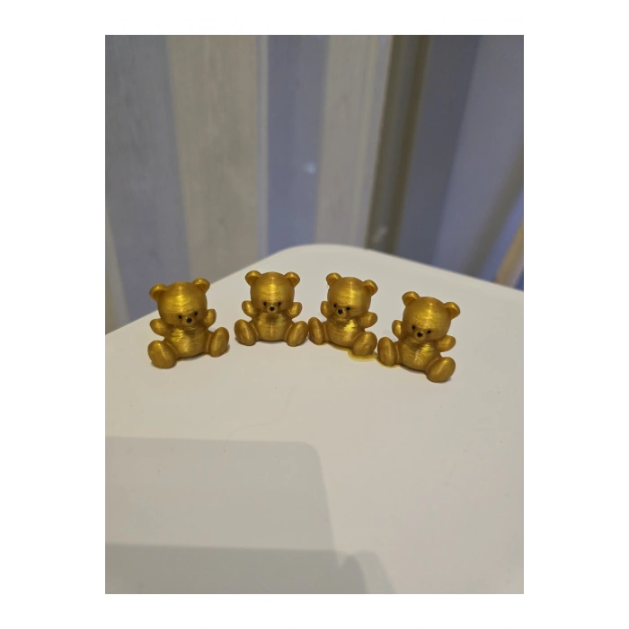 Ayıcık 4lü Sibop kapağı (beyaz renk) 3d