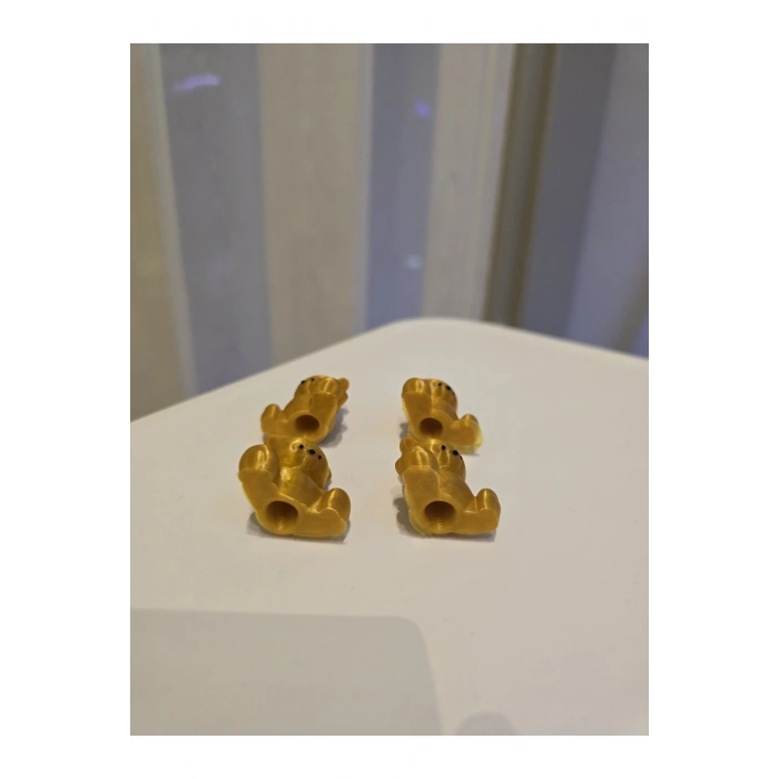 Ayıcık 4lü Sibop kapağı (beyaz renk) 3d