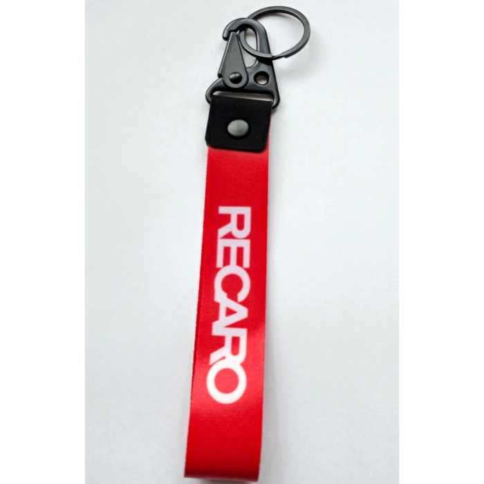 Recaro Kırmızı Bez Oto-moto Anahtarlık Kaliteli Aksesuar 19cm Kumaş anahtarlık