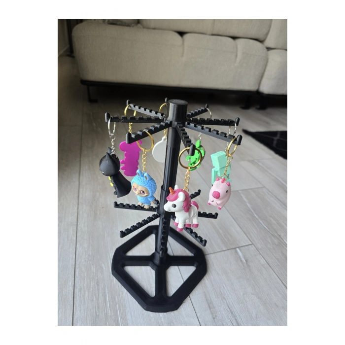 3D Anahtarlık Standı 2 Katlı Dönen (112 adet anahtarlık sığar)