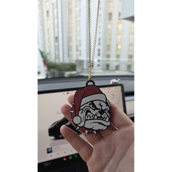 Buldog Dikiz Aynası Süsü Zincirli