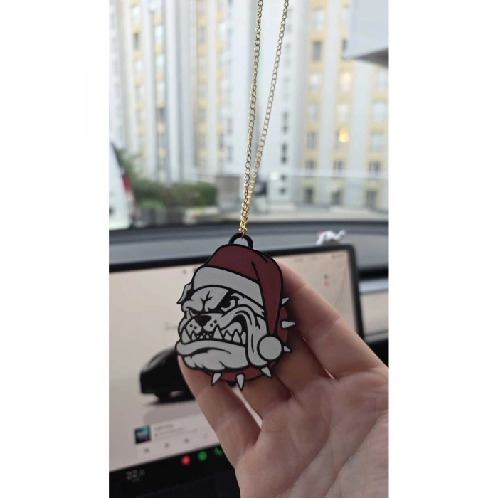 Buldog Dikiz Aynası Süsü Zincirli