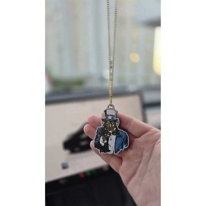 Sam Amca Dikiz Aynası Süsü Zincirli