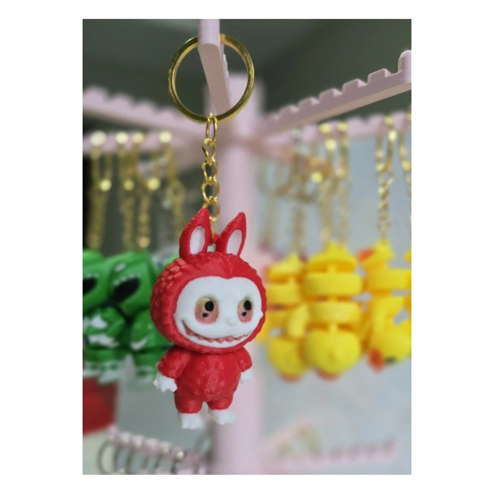 Labubu Anahtarlık (Kırmızı) Kaliteli Aksesuar Çanta charm