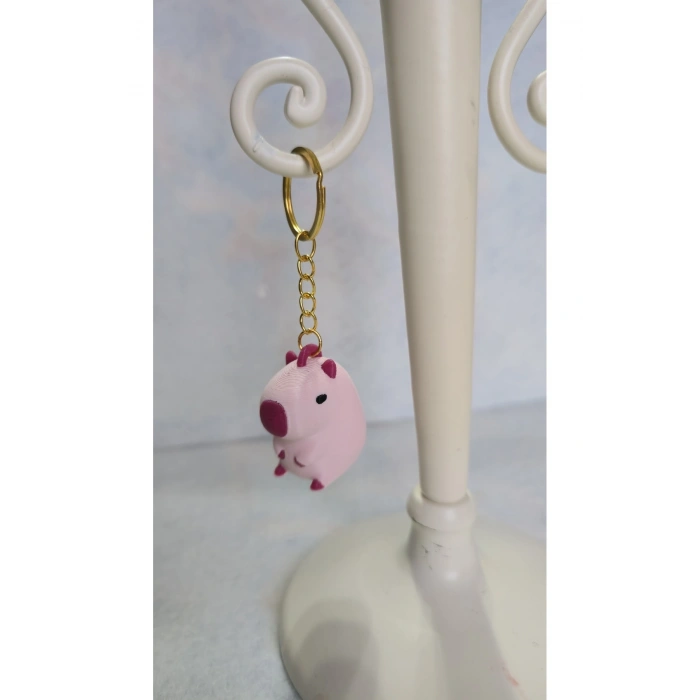 Pembe Capybara Anahtarlık Kaliteli Aksesuar Çanta charm