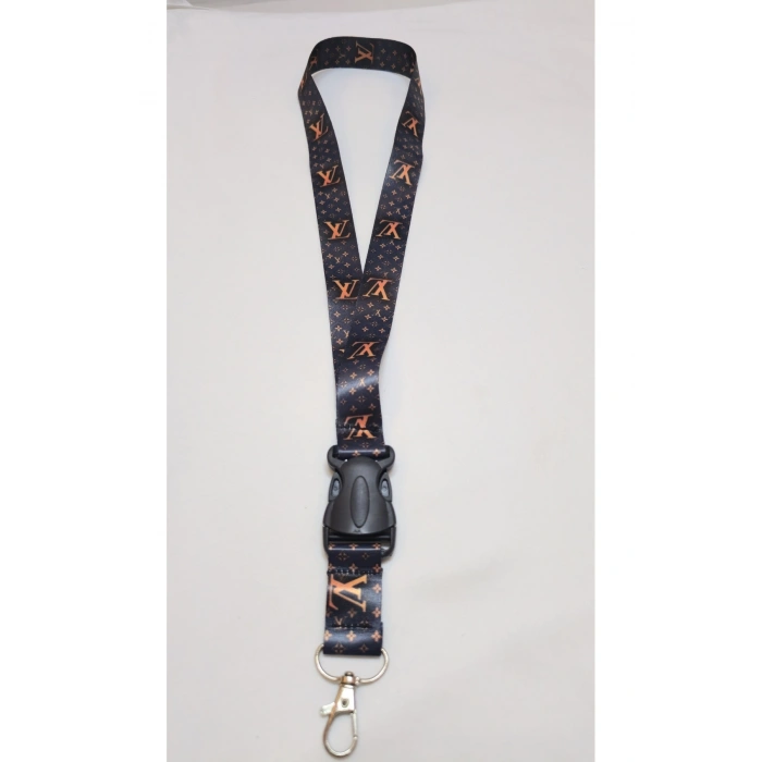 Luis Siyah Boyun Askı İp,Kancalı Oto Kumaş Anahtarlık