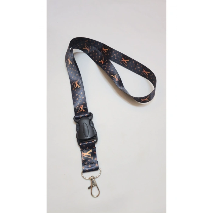 Luis Siyah Boyun Askı İp,Kancalı Oto Kumaş Anahtarlık