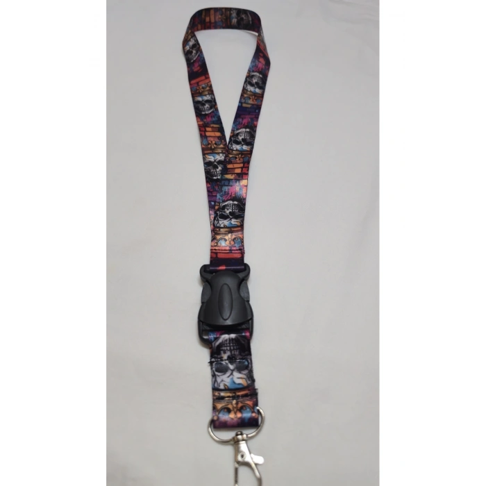 Kuru Kafa İskelet Boyun Askı İpi, Kancalı Oto Kumaş Anahtarlık Oto Ayna ip