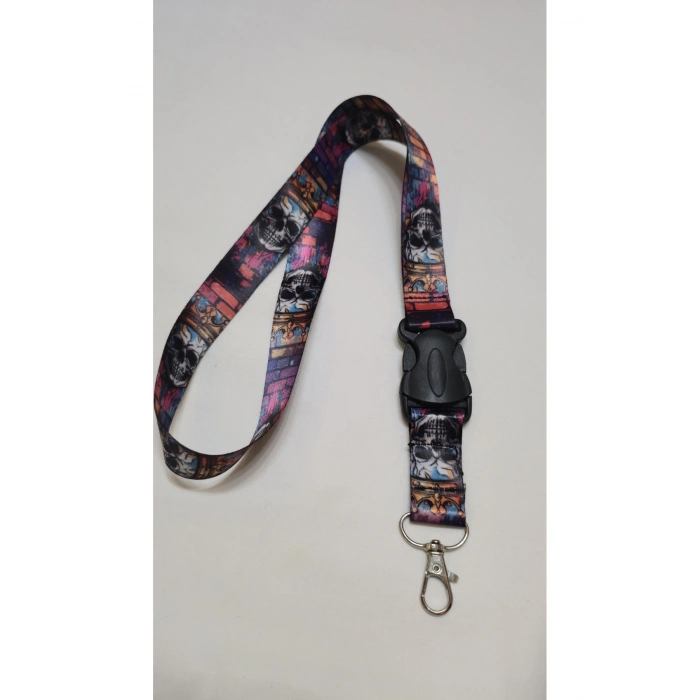 Kuru Kafa İskelet Boyun Askı İpi, Kancalı Oto Kumaş Anahtarlık Oto Ayna ip