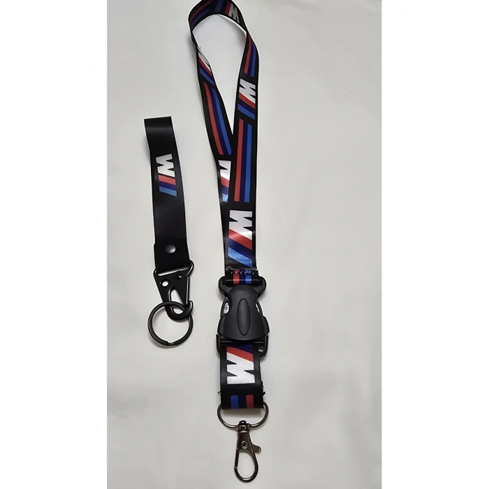 3M BMW Boyun Askı İpi ve Kancalı Kumaş Anahtarlık, Otomobil Ayna İp ve Anahtarlık