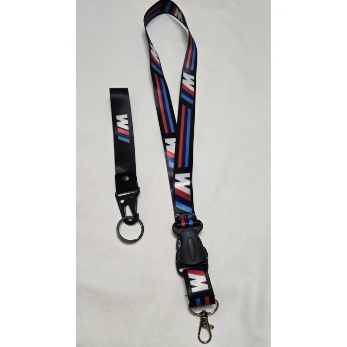 3M BMW Boyun Askı İpi ve Kancalı Kumaş Anahtarlık, Otomobil Ayna İp ve Anahtarlık