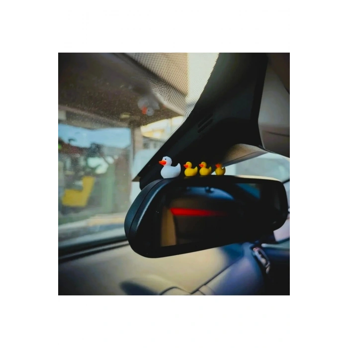 Sevimli Ördek Anne ve 3 yavrusu Dikiz aynası aksesuar, araç içi torpido dekorasyon
