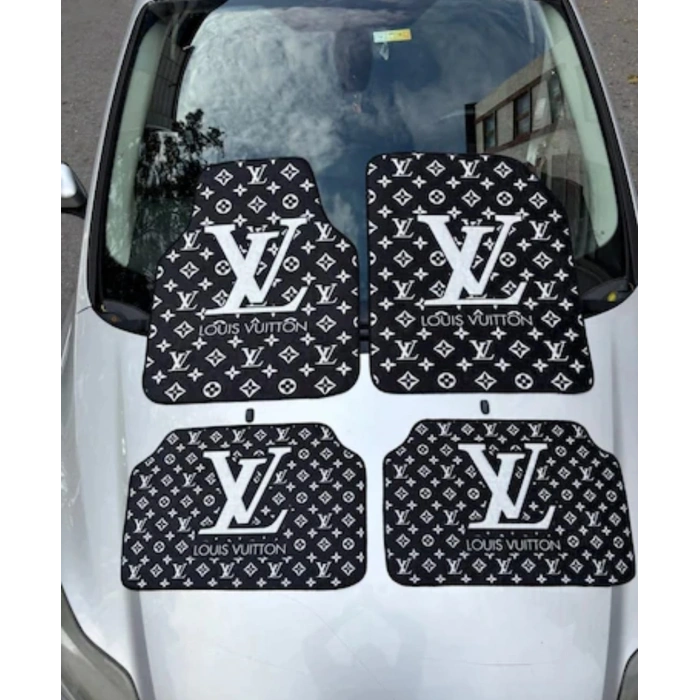 LV SİYAH DEKOR OTO HALI PASPAS ÜNİVERSAL HER ARACA UYUMLU(KUMAŞ ANAHTARLIK HEDIYELI)