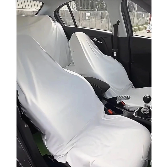 UNİVERSAL HER ARACA UYUMLU BEYAZ KALIN SERVİS KILIFI ÖN VE ARKA TAKIM