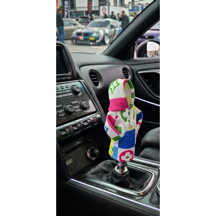 RENKLİ DESENLİ OTOMOBİL POLAR VİTES TOPUZU KILIFI HOODİE VİTES TOPUZ SWEAT KIYAFET