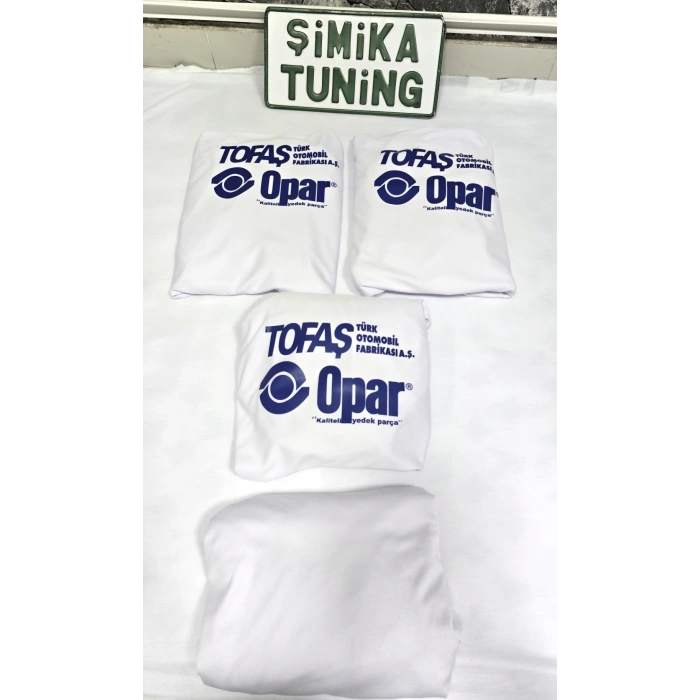 TOFAŞ OTO BEYAZ OPAR ÖN ARKA KILIF(ARKA 2 PARÇA LOGOLU) LİKRALI ESNEK TÜM ARAÇ MODELLERİNE UYUM SAĞLAR