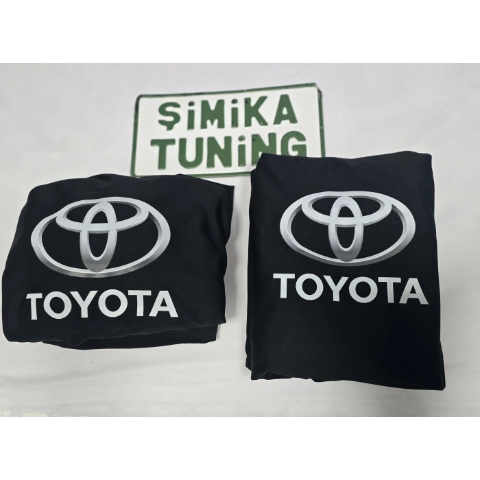 TOYOTA SİYAH OTO PENYE LİKRALI SERVİS KILIFI ÖN ARKA KILIF 4 PARÇA(ARKA 2 PARCA LOGOLU) ESNEK LİKRALI HER ARACA UYGUN YIKANABİLİR KILIF