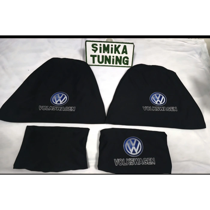VOLKSWAGEN SİYAH OTO ÖN ARKA SERVİS KILIF 4 PARÇA (ARKA 2PARCA LOGOLU)POLAR VİTES KILIF HEDİYELİ