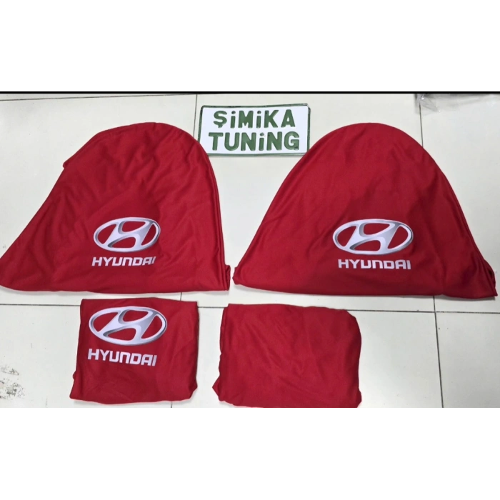 HYUNDAI KIRMIZI OTO SERVİS KILIFI ÖN VE ARKA 4PARÇA (ARKA 2 PARCA LOGOLU) LİKRALI ESNEK 1.KALİTE YIKANABİLİR HER ARACA UYUMLU