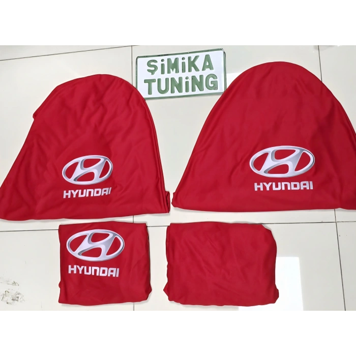 HYUNDAI KIRMIZI OTO SERVİS KILIFI ÖN VE ARKA 4PARÇA (ARKA 2 PARCA LOGOLU) LİKRALI ESNEK 1.KALİTE YIKANABİLİR HER ARACA UYUMLU