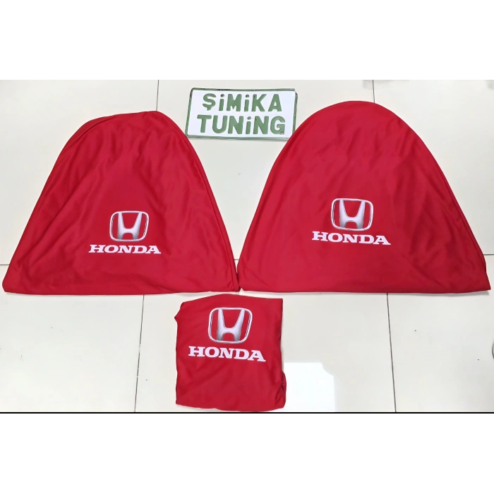 HONDA KIRMIZI OTO ÖN ARKA KILIF SERVİS KILIF 4 PARÇA (ARKA 2 PARCA LOGOLU)LİKRALI ESNEK TÜM ARAÇ MODELLERİNE UYUM SAĞLAR ÜNİVERSAL