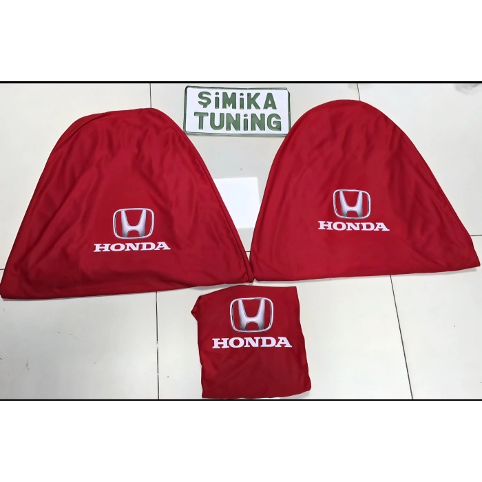 HONDA KIRMIZI OTO ÖN ARKA KILIF SERVİS KILIF 4 PARÇA (ARKA 2 PARCA LOGOLU)LİKRALI ESNEK TÜM ARAÇ MODELLERİNE UYUM SAĞLAR ÜNİVERSAL