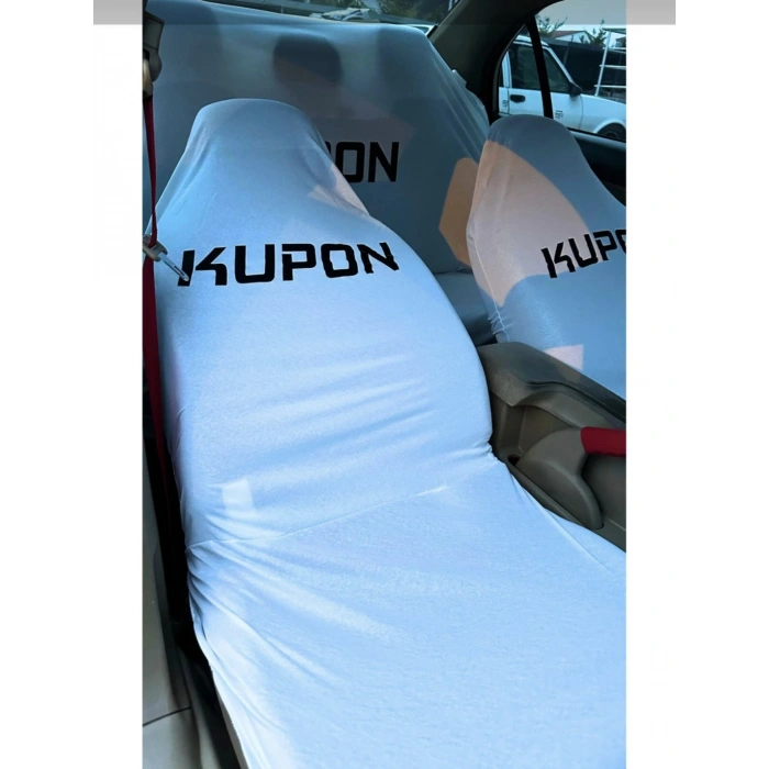 KUPON BEYAZ OTO SERVİS KILIFI ÖN VE ARKA KILIF 4 PARÇA (ARKA 2 PARCA LOGOLU) LİKRALI ESNEK 1.KALİTE YIKANABİLİR HER ARACA UYUMLU