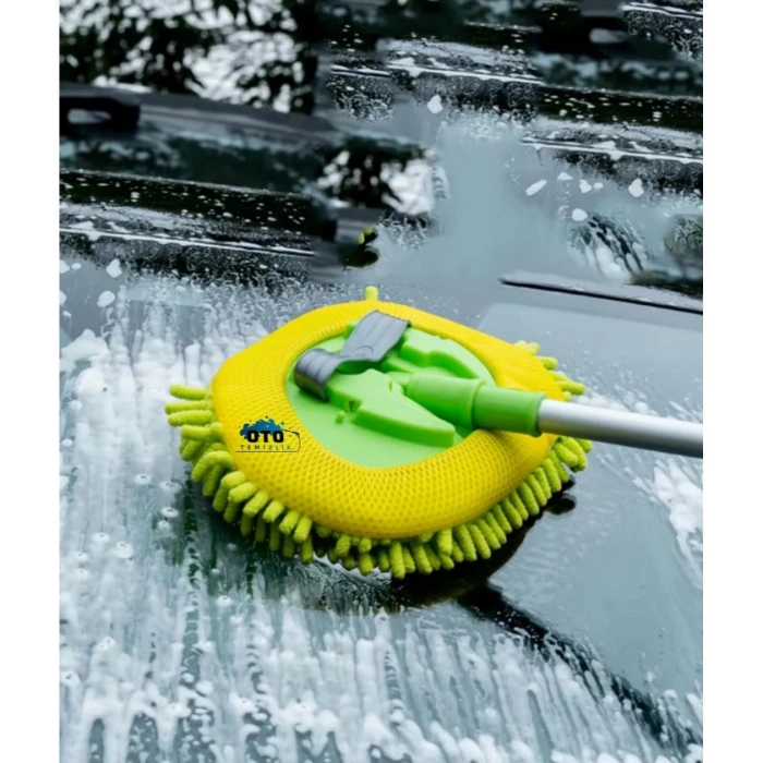 Çok Fonksiyonlu 2 In 1 Mikrofiber Araç Yıkama Fırçası Teleskopik uzun saplı Mop