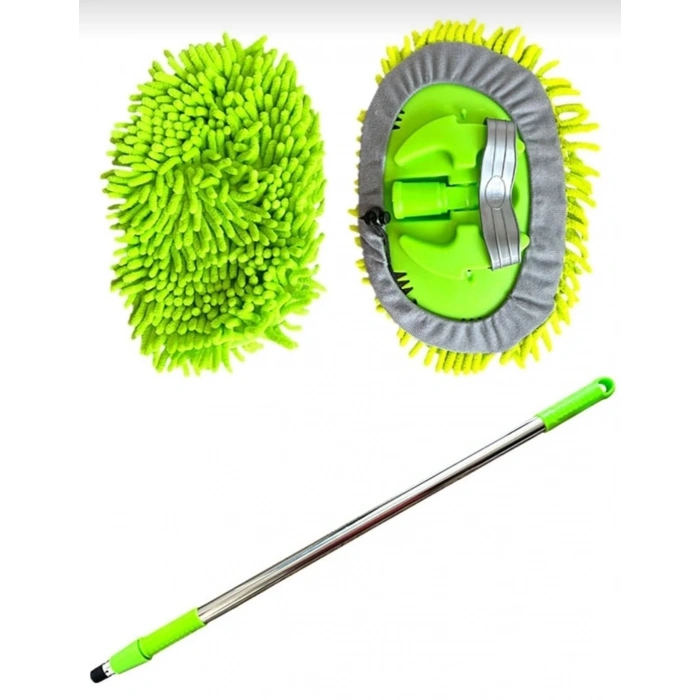 Çok Fonksiyonlu 2 In 1 Mikrofiber Araç Yıkama Fırçası Teleskopik uzun saplı Mop