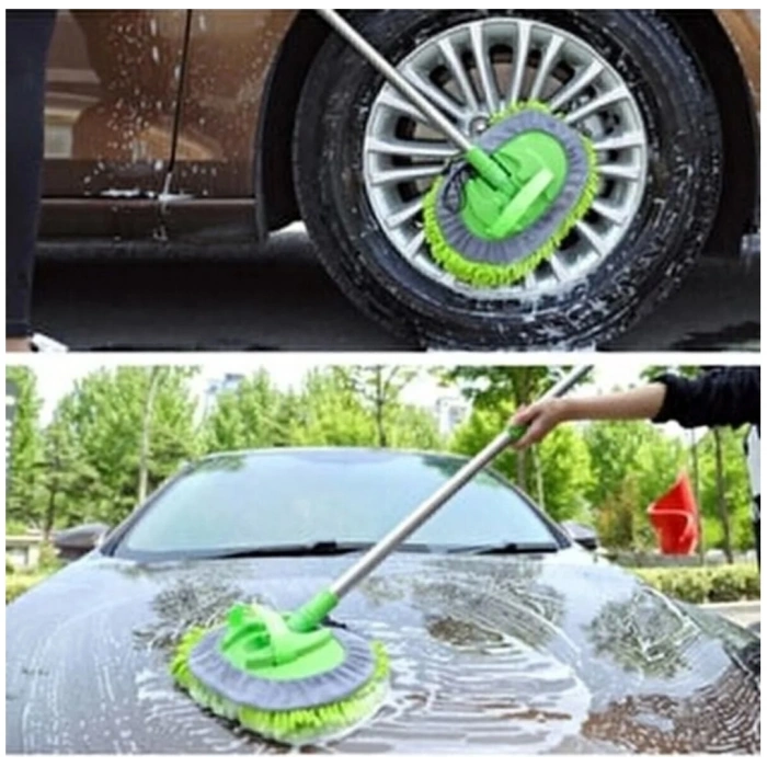 Çok Fonksiyonlu 2 In 1 Mikrofiber Araç Yıkama Fırçası Teleskopik uzun saplı Mop