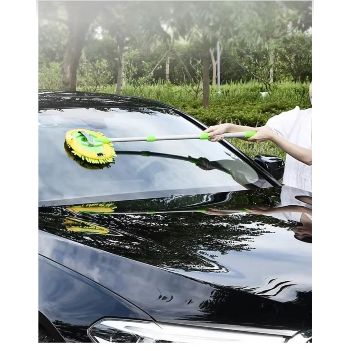 Çok Fonksiyonlu 2 In 1 Mikrofiber Araç Yıkama Fırçası Teleskopik uzun saplı Mop