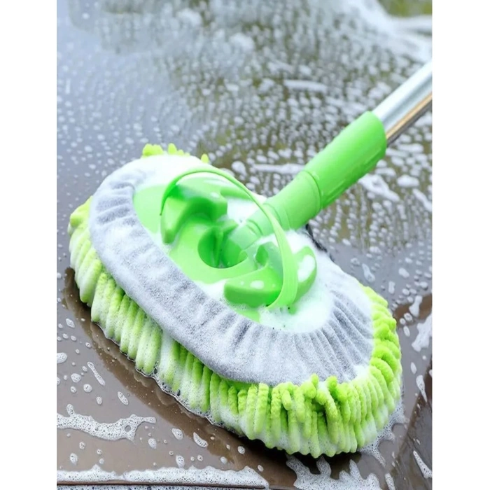 Çok Fonksiyonlu 2 In 1 Mikrofiber Araç Yıkama Fırçası Teleskopik uzun saplı Mop