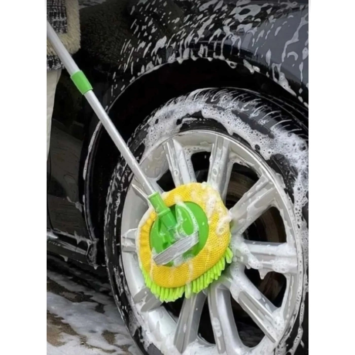 Teleskopik Araba Yıkama Mopu_Mikrofiber Başlıklı, Çizmez yüzey Araba Fırçası (yedeksiz)
