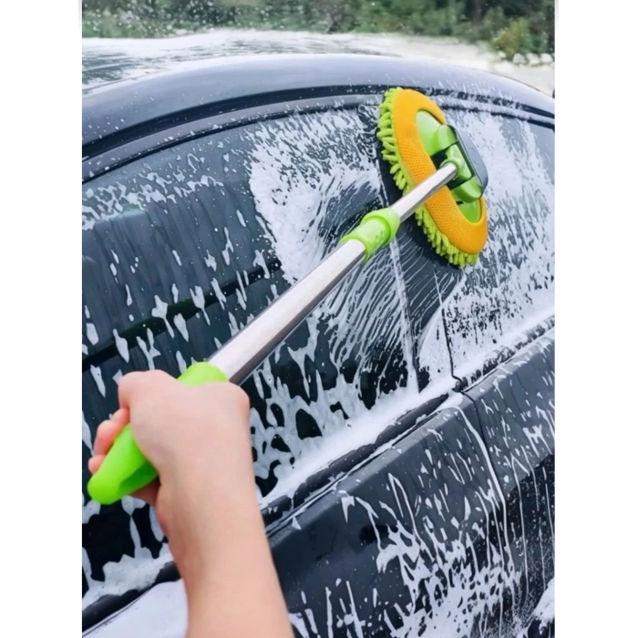 Teleskopik Araba Yıkama Mopu_Mikrofiber Başlıklı, Çizmez yüzey Araba Fırçası (yedeksiz)