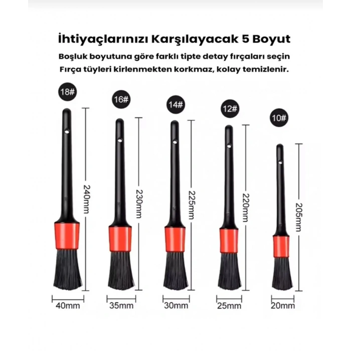 5li Araç Yıkama Fırçası Seti