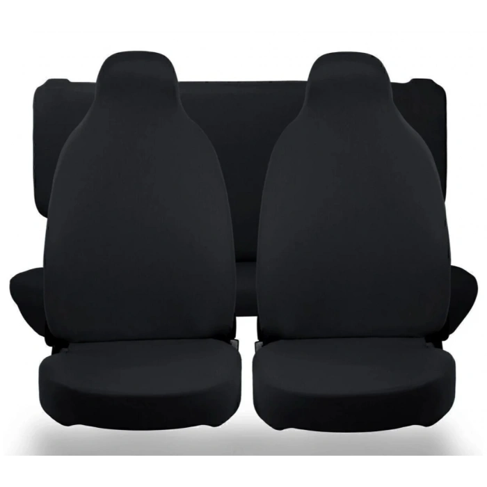 Renault Siyah Oto Servis Kılıfı 1.kalite Penye kumaş Ön Arka takım 4 parça (Arka logolu) yikanabilir esnek likrali