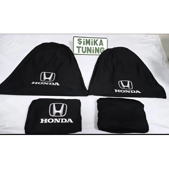 Honda Siyah Otomobil Servis Kılıfı 1.kalite Penye kumaş Ön Arka takım 4 parça (Arka logolu) yikanabilir esnek likrali kumaş