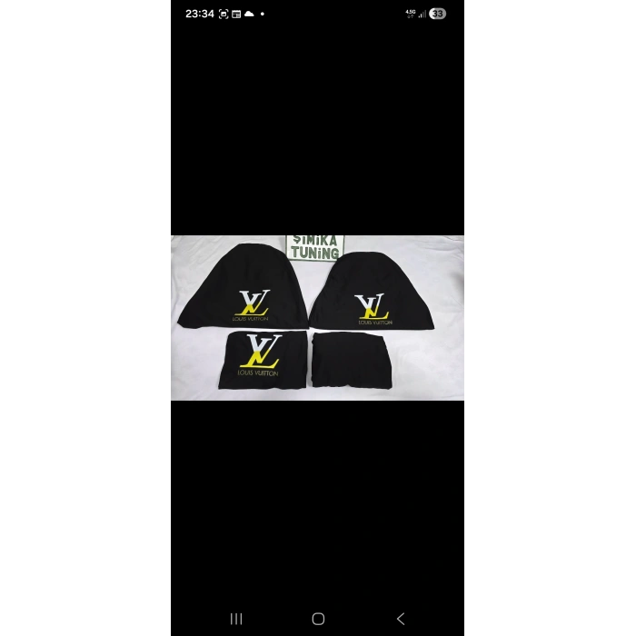 LV SİYAH OTOMOBİL SERVİS KILIFI ÖN ARKA KILIF 4 PARÇA TAKIM(ARKA LOGOLU)ESNEK LİKRALI YIKANABİLİR HER ARACA UYUMLU