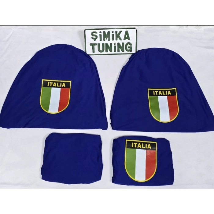 İTALİA SİYAH OTOMOBİL SERVİS KILIFI ÖN VE ARKA 4PARÇA TAKIM (ARKA LOGOLU) ESNEK LİKRALI YIKANABİLİR HER ARACA UYUMLU