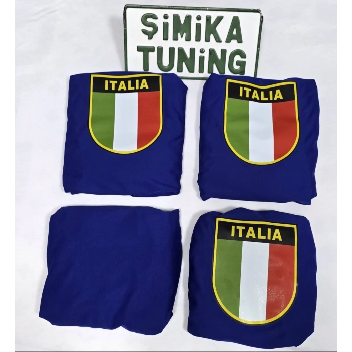 İTALİA SİYAH OTOMOBİL SERVİS KILIFI ÖN VE ARKA 4PARÇA TAKIM (ARKA LOGOLU) ESNEK LİKRALI YIKANABİLİR HER ARACA UYUMLU