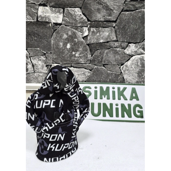 KUPON SİYAH VİTES POLARI - HOODİE VİTES TOPUZ KIYAFETİ - VİTES KIYAFETİ İÇİ POLAR