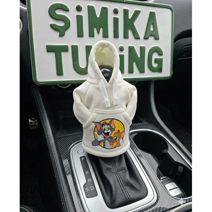 TOM VE JERRY BASKILI OTOMOBİL VİTES POLARI - HOODİE VİTES TOPUZ KIYAFETİ - POLAR VİTES