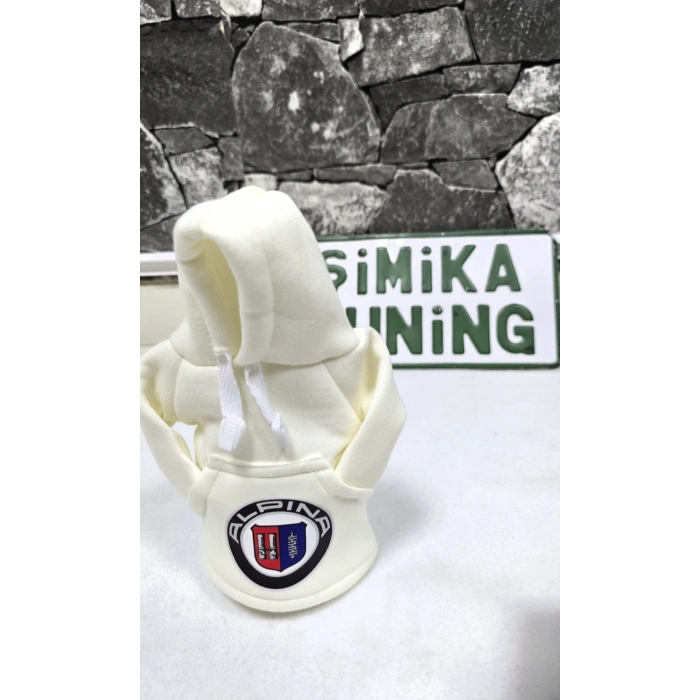 ALPİNA DESEN OTOMOBİL VİTES POLARI - HOODİE VİTES TOPUZ KIYAFETİ - POLAR VİTES TOPUZU KILIFI