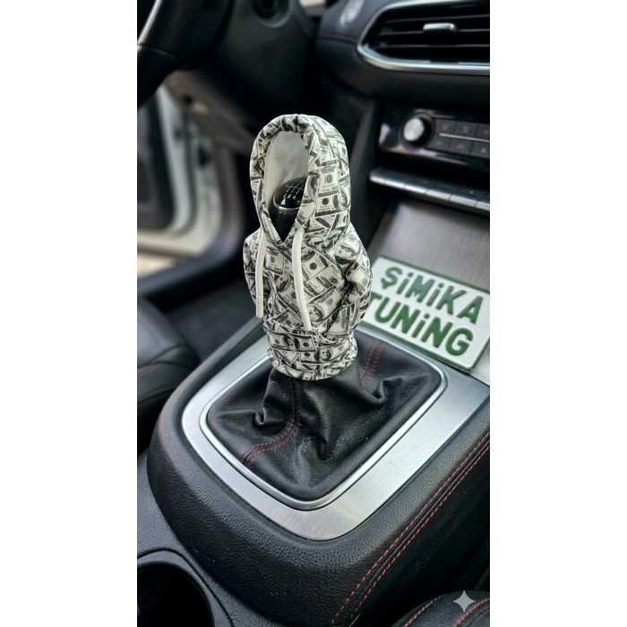 DOLAR DESEN OTOMOBİL VİTES POLARI HOODİE ARAÇ VİTES TOPUZU KIYAFETİ ARAÇ VİTES KILIF