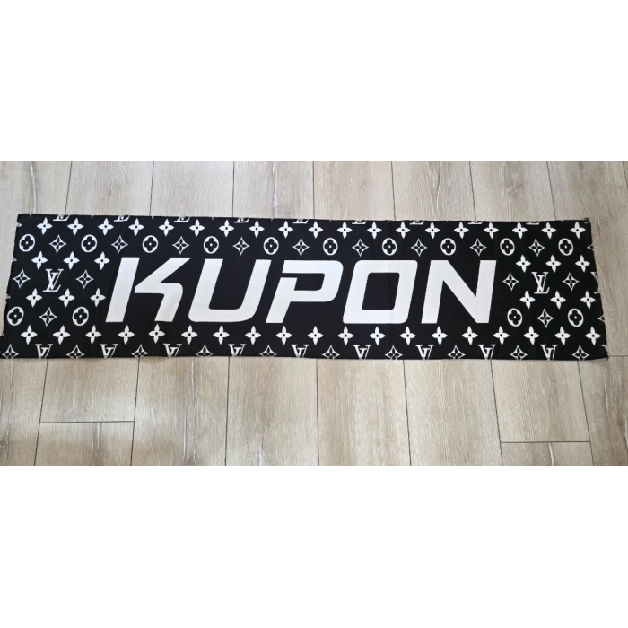 KUPON SİYAH BEYAZ DESENLİ ARAÇ TORPİDO HAVLUSU - OTO GÖĞÜS HALISI ÜNİVERSAL YIKANABİLİR