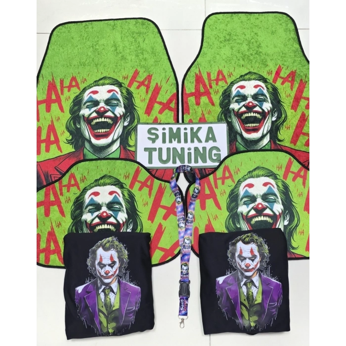 JOKER DEKOR OTOMOBİL HALI PASPAS ÖN ARKA TAKIM VE JOKER SIYAH SERVİS KILIFI ÖN VE ARKA 4PARÇA TAKIM 1.KALİTE PENYE (AYNA ASKI İPİ HEDİYELİ)